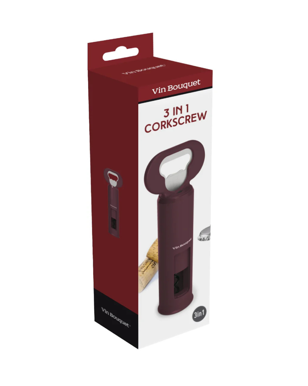 3-in-1 Corkscrew and Bottle Opener