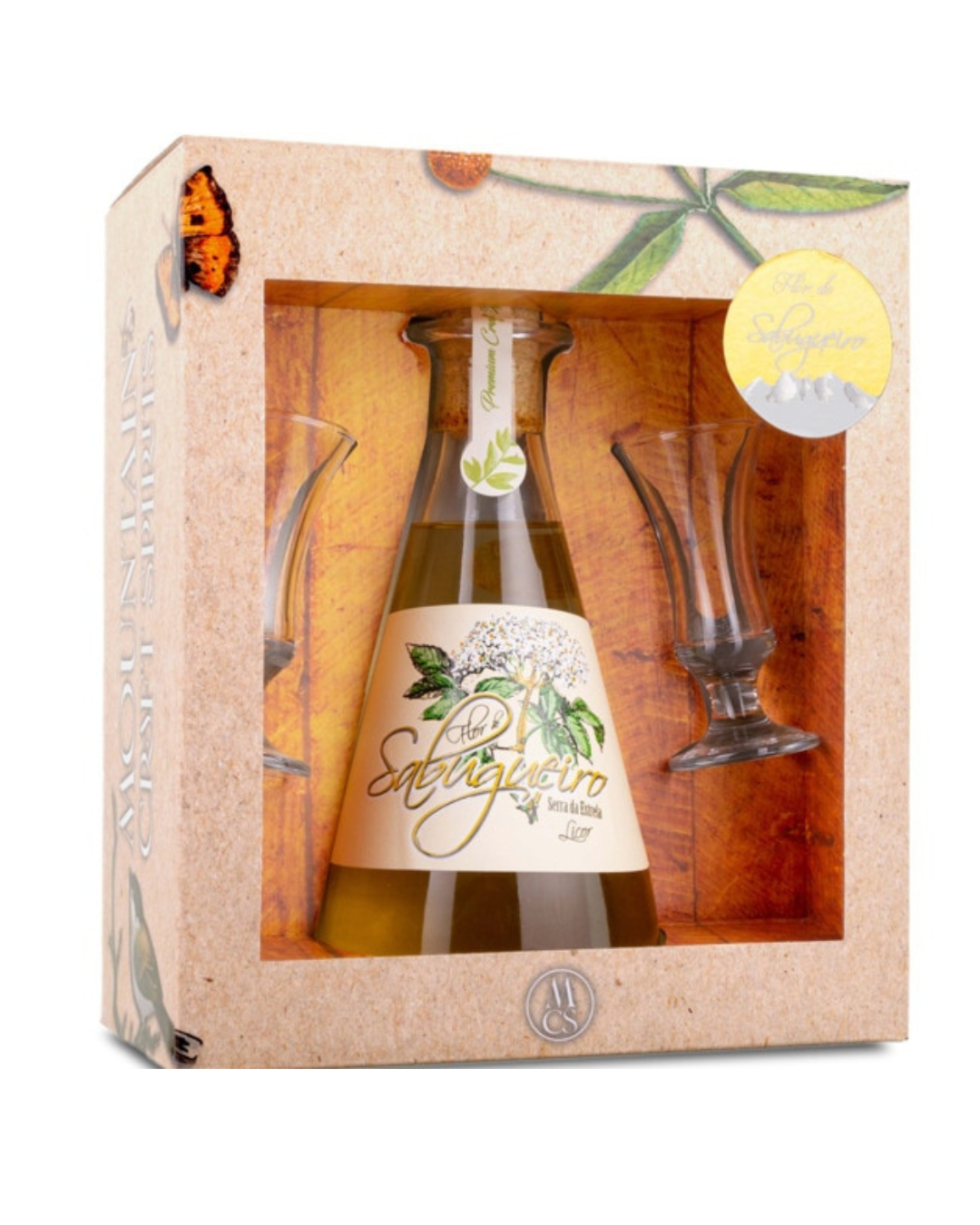 Elderflower Liqueur with 2 Glasses