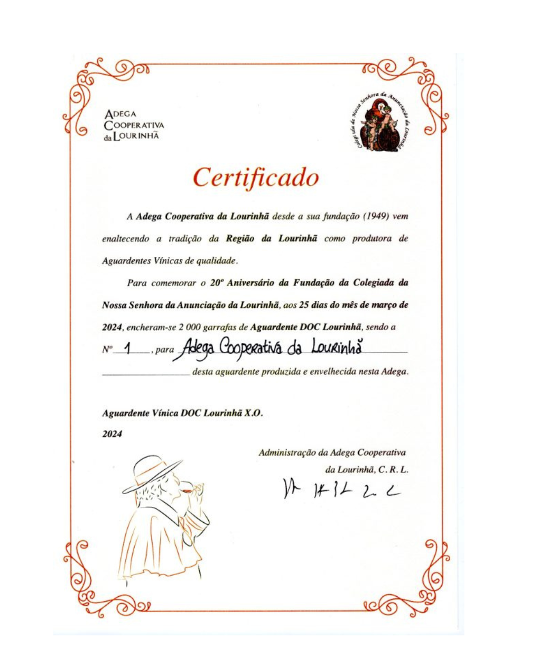 Aguardente XO ( Extra Old) 20º Aniversário